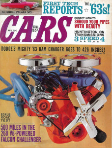 CARS 1962 NOV - DODGE RAM CHRGER 436 CU, 3 SPEED vs 4, TECH REPORTS '63s